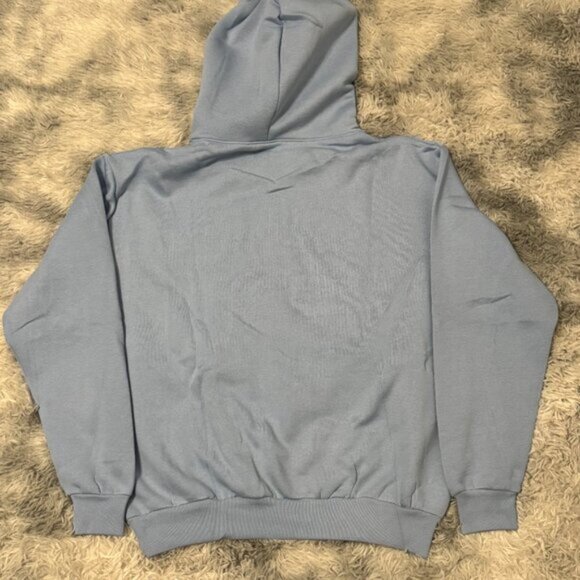 Sp5der Web Hoodie Sky Blue Young Thug Size Small Medium or Large - Picture 3 of 3
